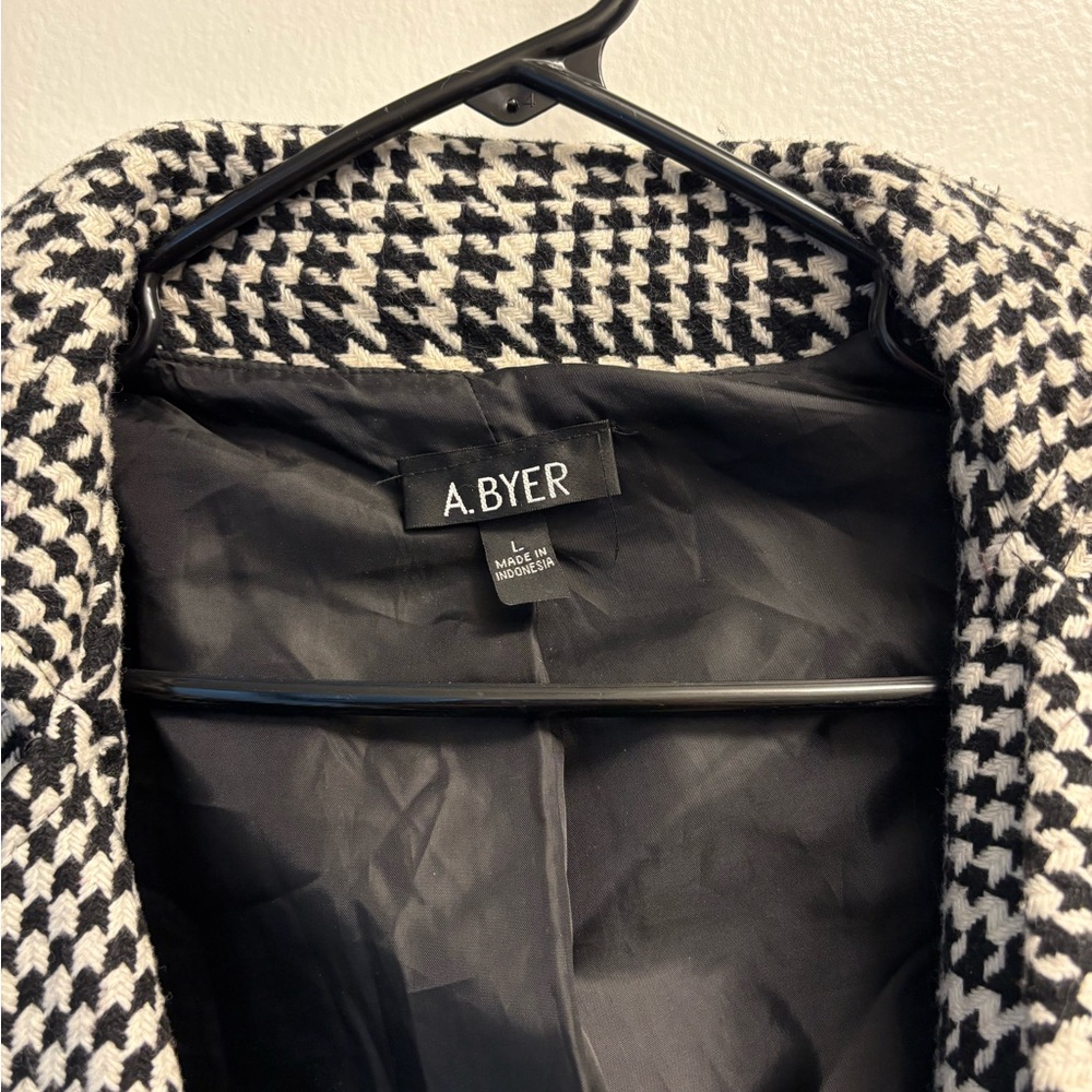 A. Byer Black and White Pea Coat Timeless Design - Picture 2 of 5